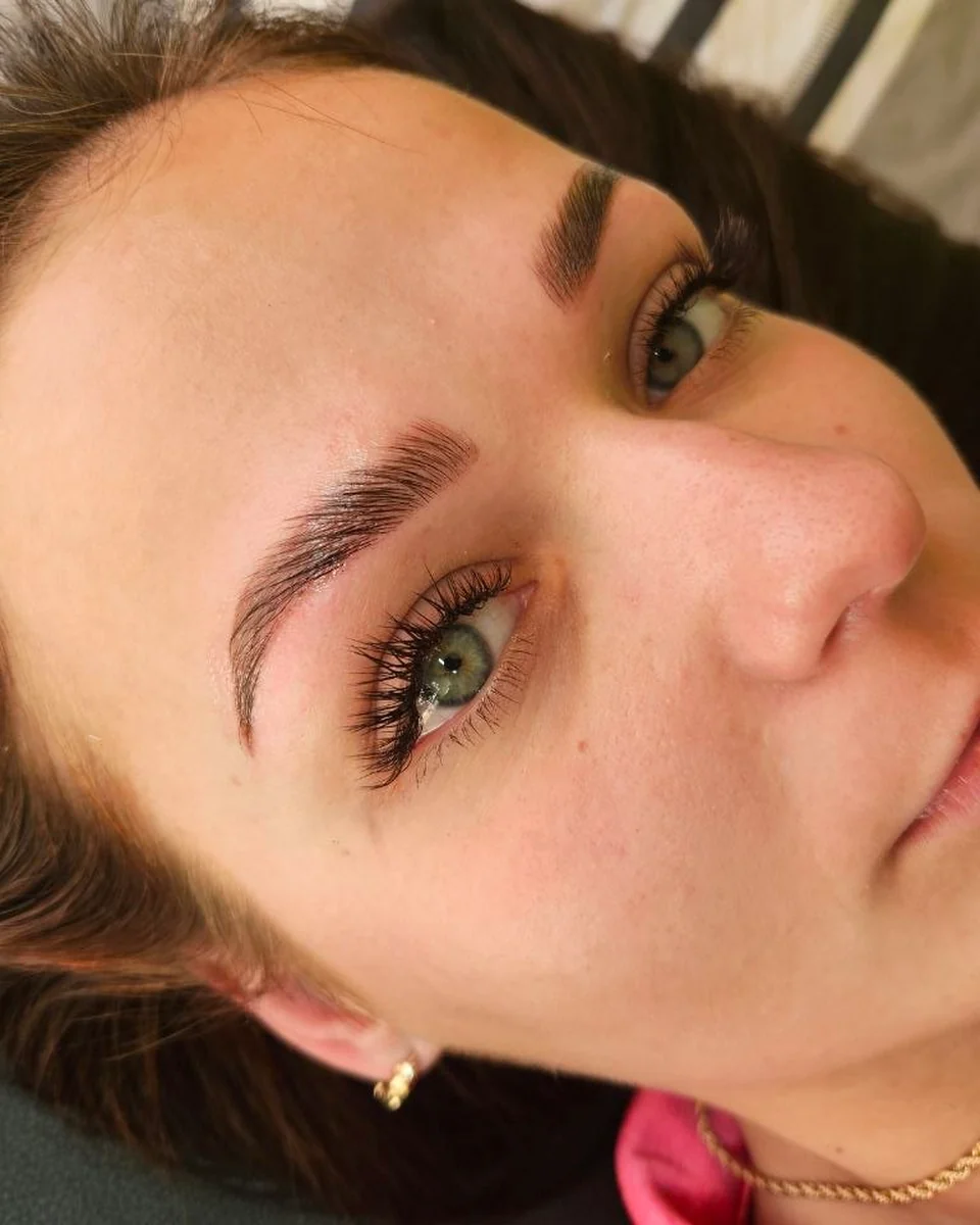 Brows after brow lamination with tint