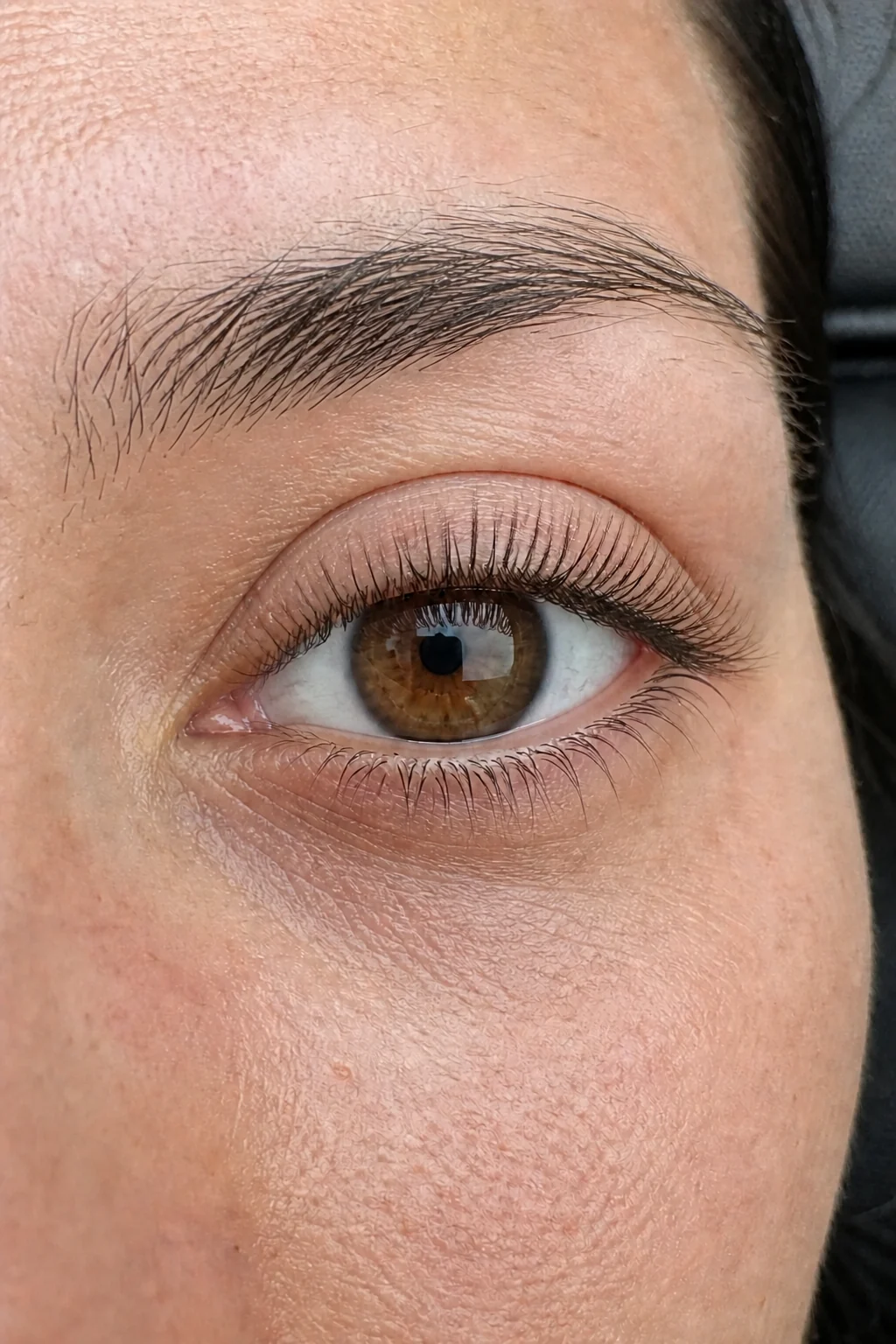 Lashes after a classic lash lift and tint by Nikola