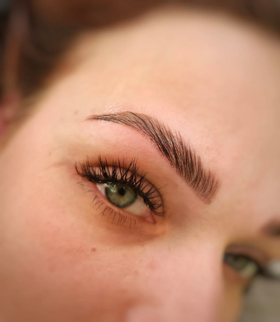 Brow lamination with tint result after treatment at The Blink Beauty